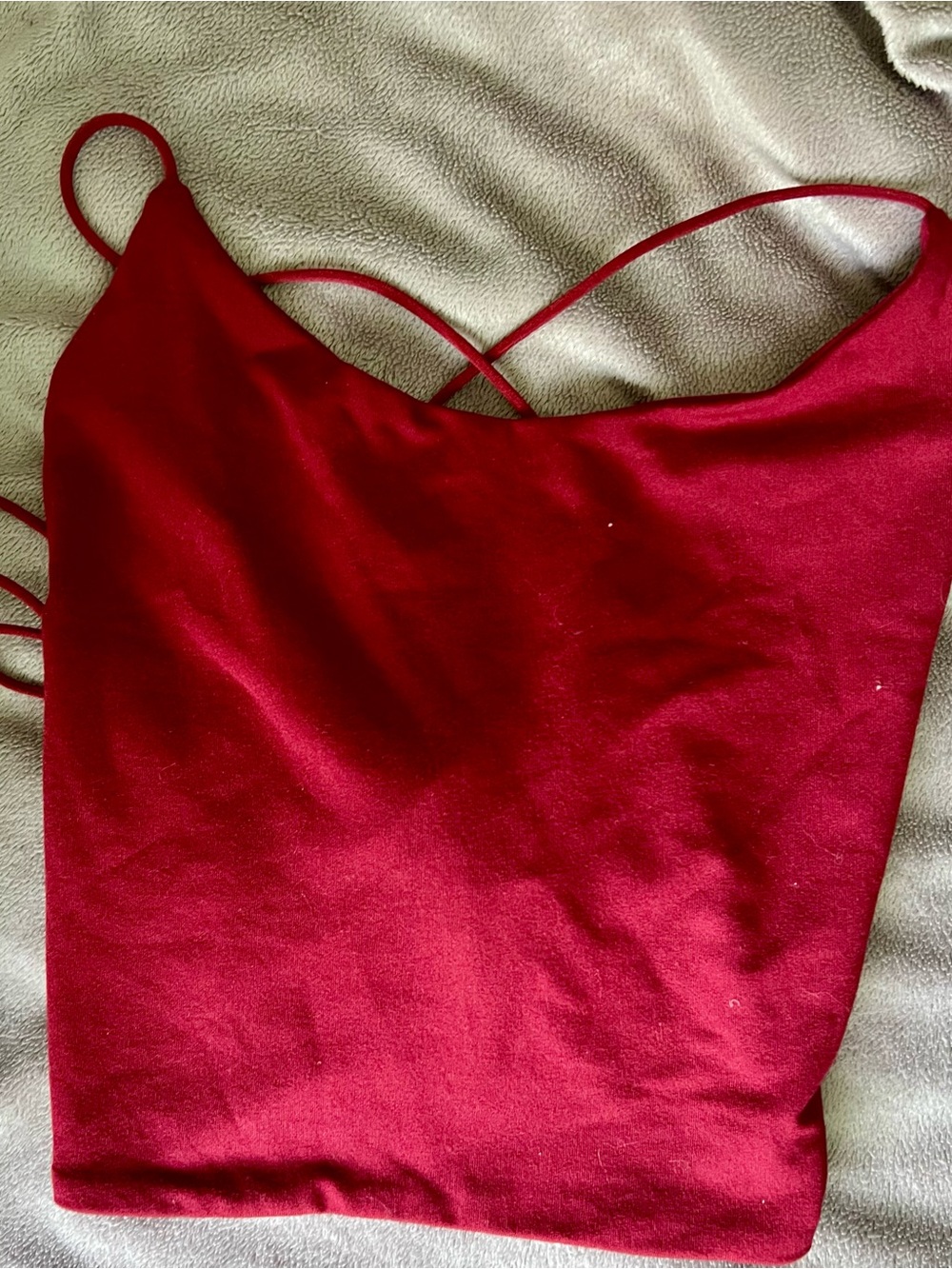 SHEIN Crimson Strappy Crop Cami